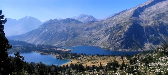 20 Blick runter auch den Lac d'Aumar links und den Lac d'Aubert rechts